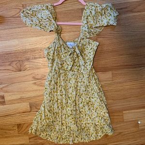 PRINCESS POLLY YELOW FLORAL MINI DRESS